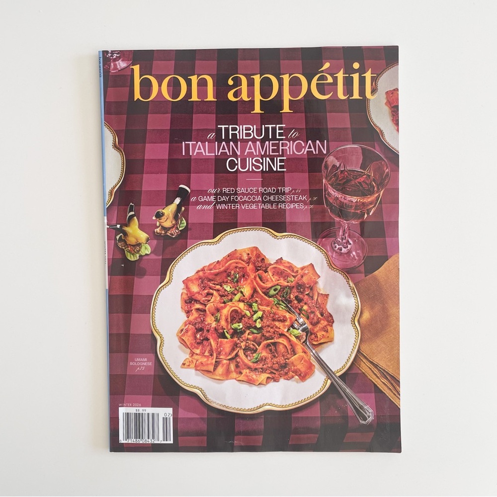 Bon Appetit Magazine 2026 Winter ~Tribute to Italian American Cuisine